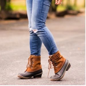 SOREL Winter Fancy Lace II Waterproof Boots Size 6 Suede Waterproof Lace Up Navy